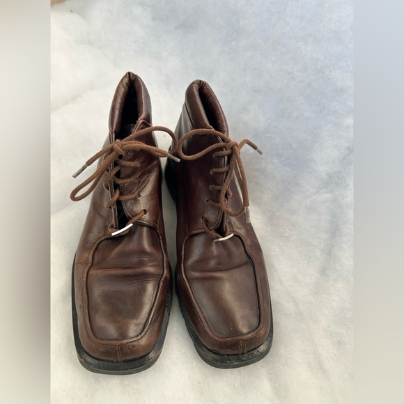 Joan & David Shoes - Joan & David Brown Leather Lace Up Ankle Boots Made in Italy Women 6